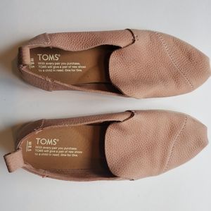 Toms slip ons light pink ladies size 8